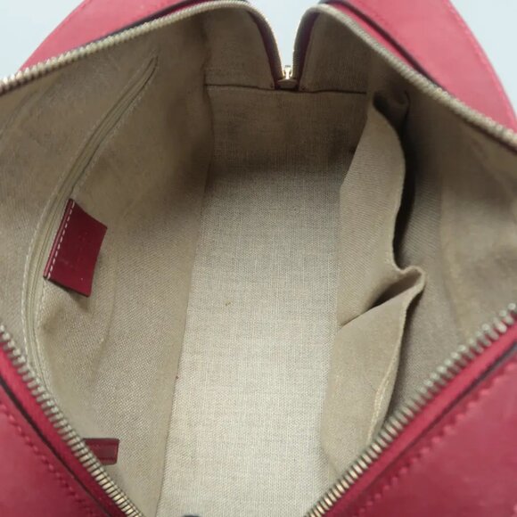 100% Authentic GUCCI Red Leather Satchel 656-11624 - Picture 10 of 12